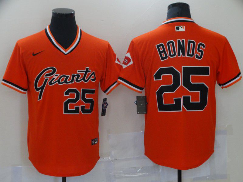 Men San Francisco Giants #25 Bonds Orange Game Nike 2021 MLB Jersey->women mlb jersey->Women Jersey